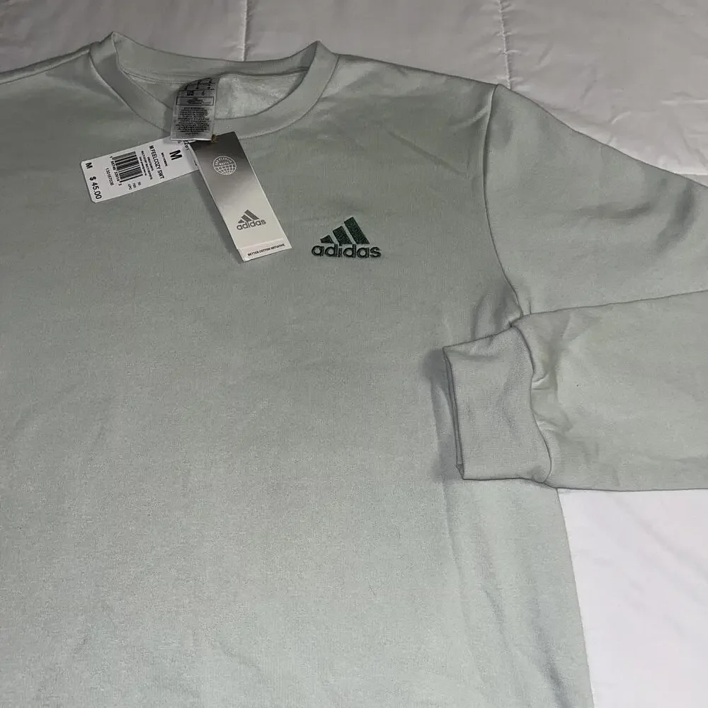 New W Tags Adidas $45 Feel Cozy Sweatshirt Men’s Medium Sports Crewneck pullover